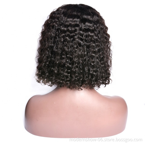 No Glue Most Full Head Brunette Wear-proof Scalp Wigs Lace Front Human Hair Wig Brazilian Hair Bob Lace Frontal Wig Swiss Lace